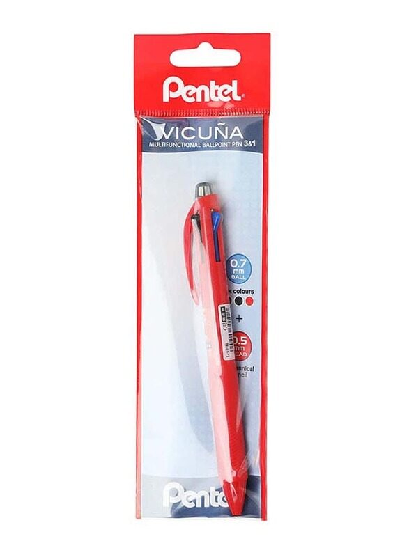 

Pental 0.7mm Vicuna Multifunctional 3-1 Ink Colors Ball Pen, Multicolour