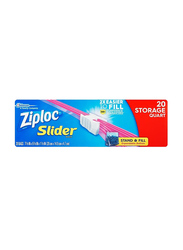 Ziploc 2x Easier Storage Slider Bags, 20 x 14.9 x 4.7cm, 20 Bags