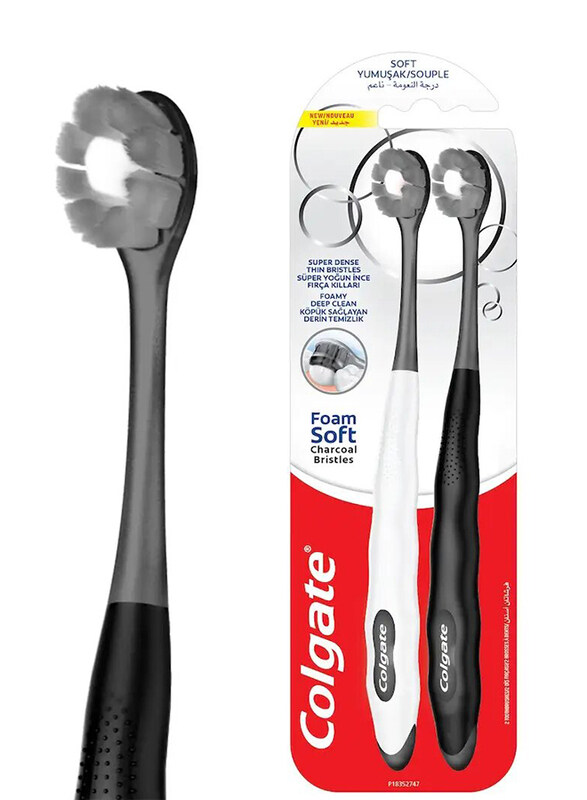 Colgate Foam Soft Charcoal Bristles Toothbrush - 2-Piece