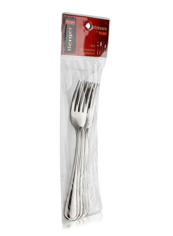 

Berger 6-Pieces Mirror Stainless Steel Dessert Fork Set, Silver