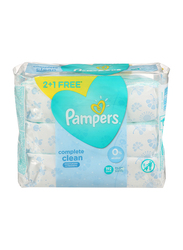 Pampers 3-Piece 64 Sheets Complete Clean Fresh Wipes for Babies