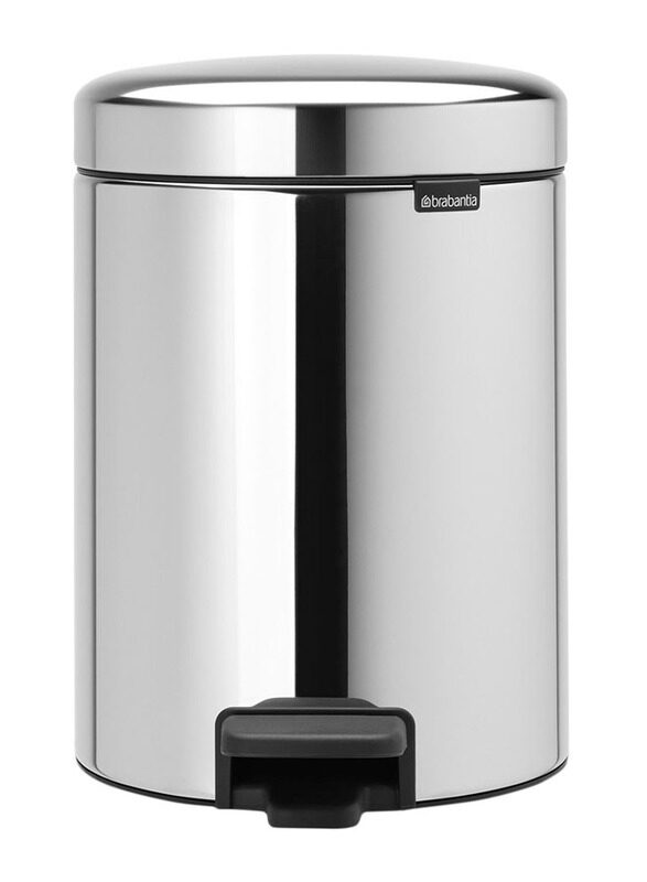 

Brabantia 5L Brilliant Steel Newicon Pedal Bin, 29.4 x 20.5 x 27.2 cm, Silver