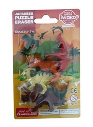 Iwako Japanese Puzzle Erasers Dinosaur Set, Multicolour