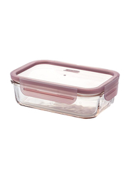 Glasslock Rectangular Container, 1100ml, Pink