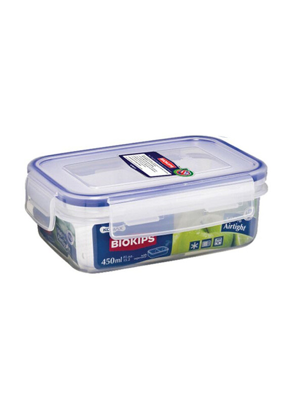 

Biokips Rectangle Food Saver with Separator, 450ml, Clear