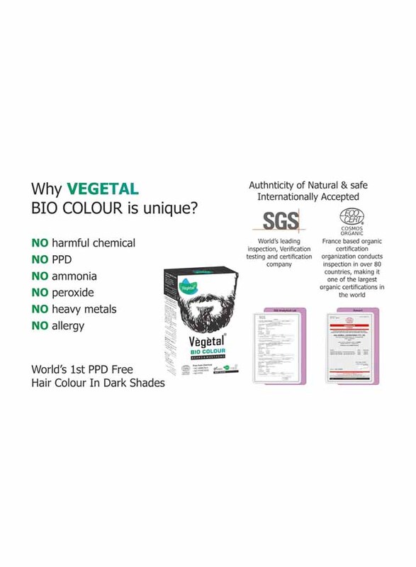 Vegetal Bio Colour Beard & Moustache Brdmouche Permanent Dye, 100g, Dark Brown