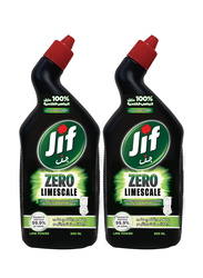 JIF Zero Limescale Lime Power Anti-Bacterial Toilet Cleaner, 2 x 500ml