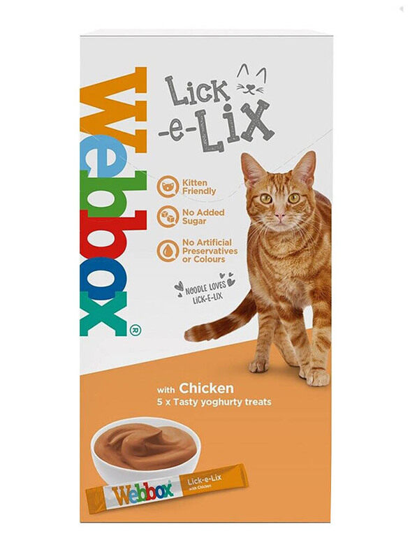 

Webbox Cat Treat Lick-e-Lix Yoghurt Chicken - 75 g (5 Pieces)