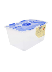 Cosmoplast Storage Box. 22 Liters, Blue/Clear