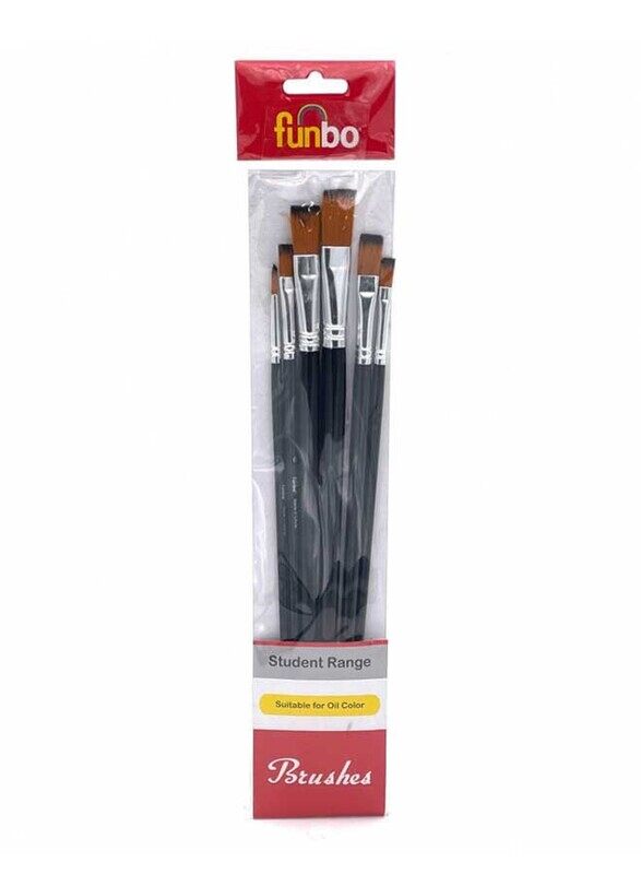 

Funbo Painting Brush, Large, 6 Pieces, Brown/Black