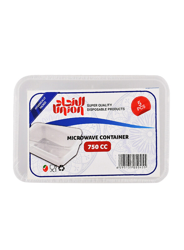 

Union Super Quality Microwave Container 750 CC, 5 Pieces