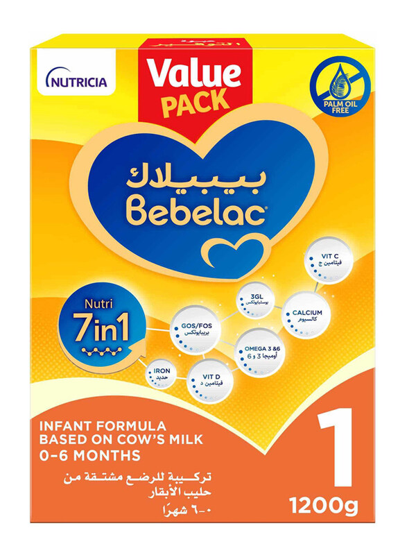 

Bebelac Infant Formula 0-6 Months Nutri 1 7in1, 1200g