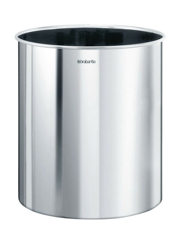 

Brabantia 7L Brilliant Steel Waste Paper Bin, 23.7 x 21.5 x 21.5 cm, Silver