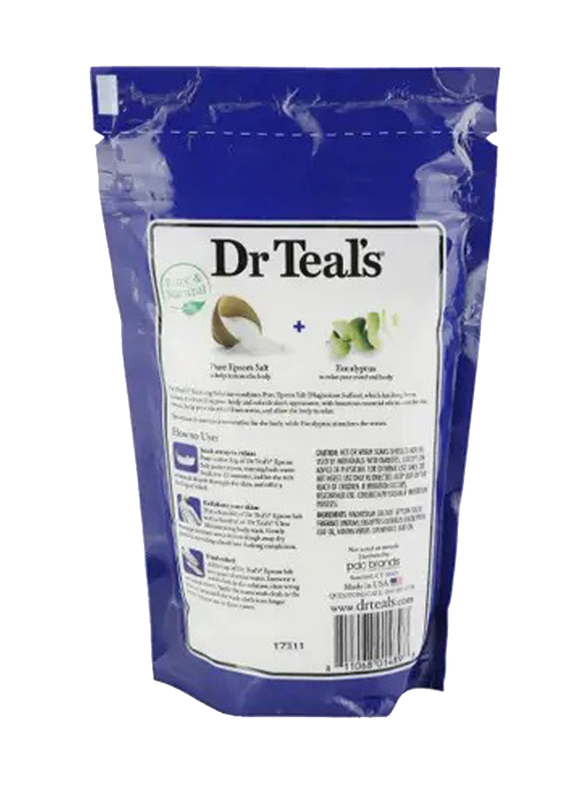 Dr Teal's Relax & Relief Pure Epsom Salt Soaking Solution with Eucalyptus & Spearmint, 0.45 Kg