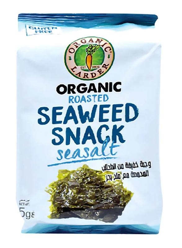 Organic Larder Seaweed Snack Sea Salt, 6 x 5g