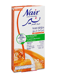 Nair Hair Remover Wax Strips with Milk & Honey Extract, 20 Strips