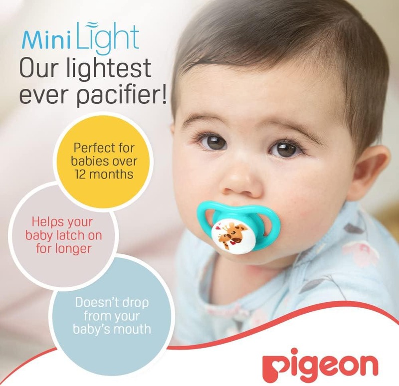 Pigeon Minilight Baby Girl Pacifier Twin, Large, Blue/Red