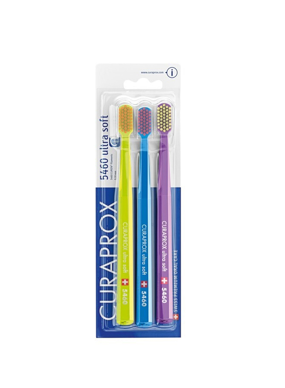 Curaprox Ultra Soft Toothbrushes Set, 3 Pieces, Multicolour