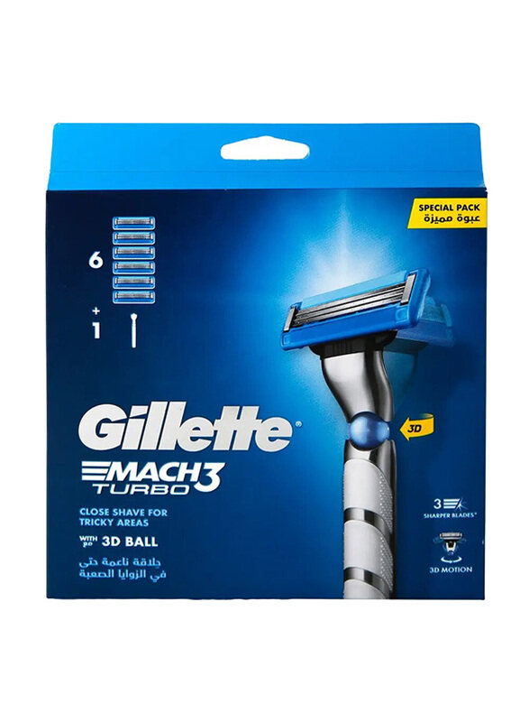 

Gillette Mach 3 Turbo Razor With 3D Ball - 7 Pieces