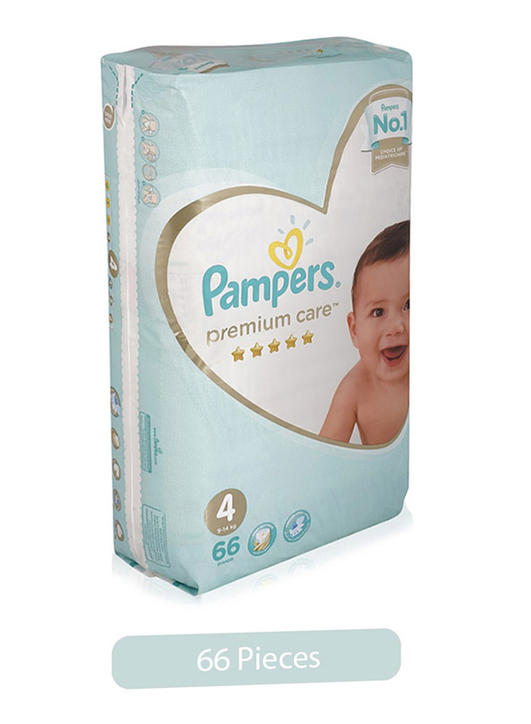 Pampers Premium Care Diapers, Size 4, 9-14 kg, 66 Count