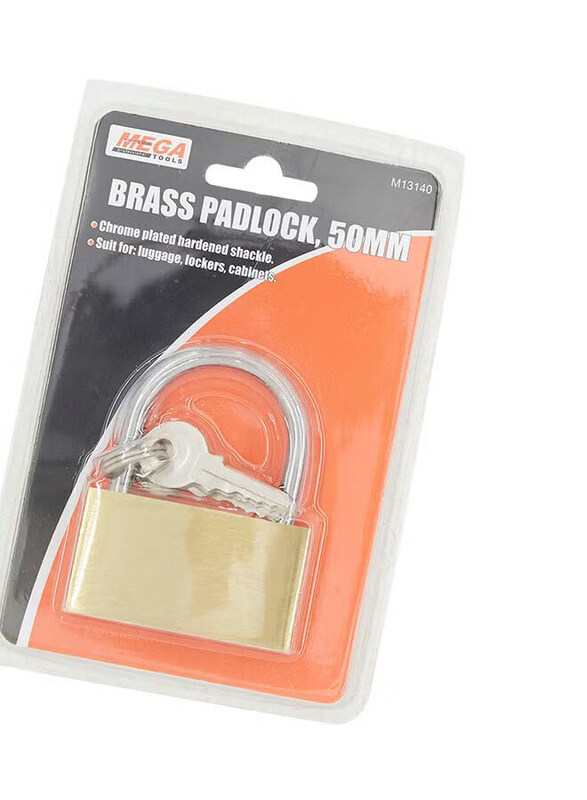 

Mega Brass Padlock, M13140, 50mm, Silver/Gold