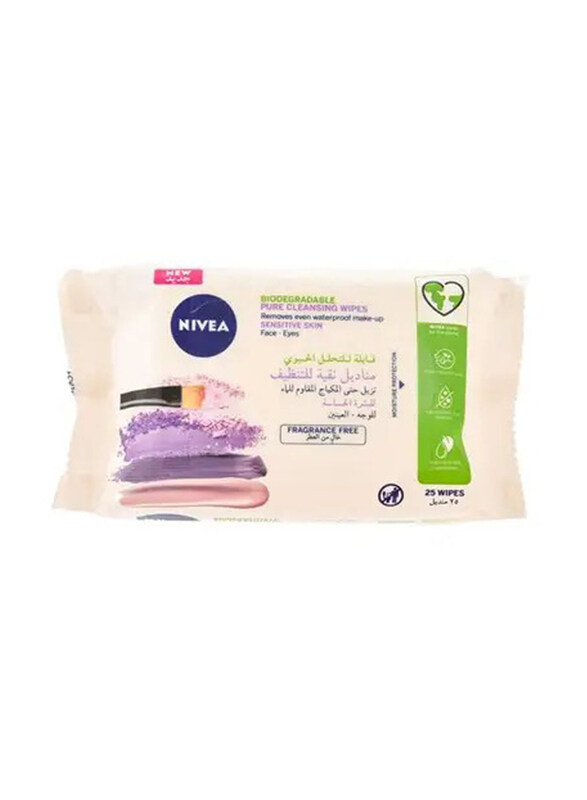 

Nivea Face Sensitive Cleansing Wipes, 25 Pieces