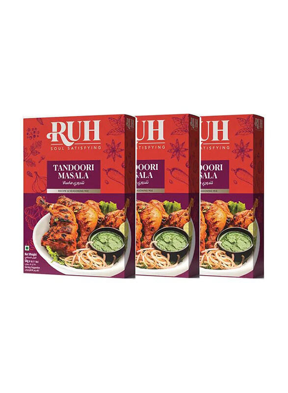 Ruh 2 Tandoori + 1 Chicken Tikka Powder, 3 x 50g