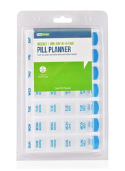 Apothecary Ezy-Dose Weekly One-Day-At-A-Time Pill Planner, Clear/Blue