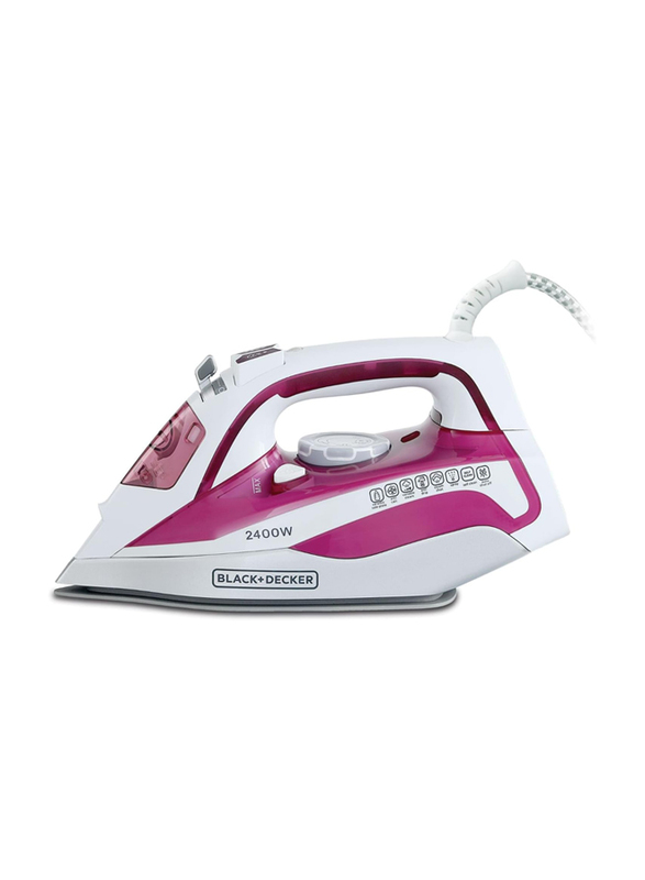 Black+Decker Steam Iron with Ceramic, 2400W, X2400-B5, Pink