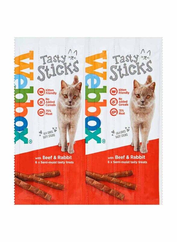 

Webbox Tasty Sticks with Beef & Rabbit Cat Dry Food, 6 x 5g