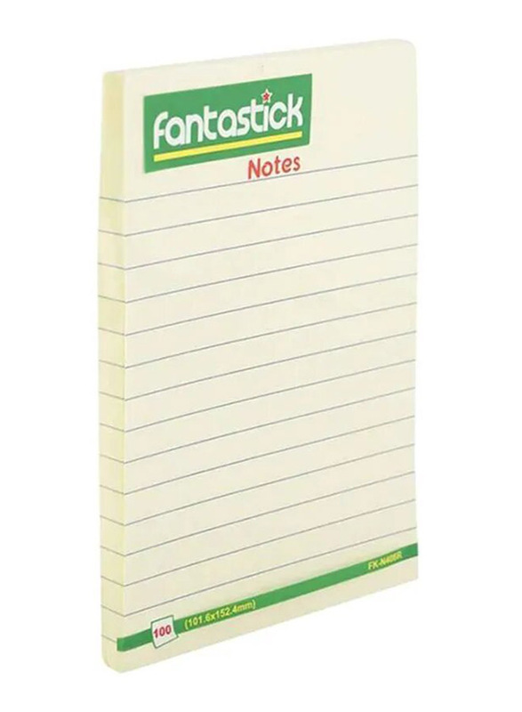 Fantastick Ruled Sticky Notes, 100 Sheets, White