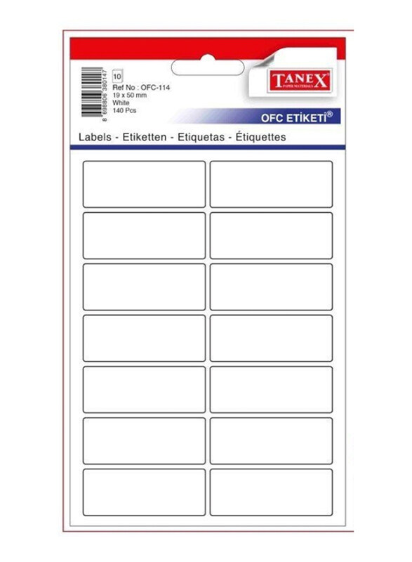 

Tanex Rectangle Labels, White