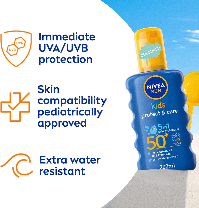 Nivea 200ml Sun Kids Spray Protect & Care Moisturizing SPF50+ for Kids