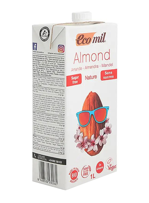 Ecomil Organic Sugar Free Almond Drink, 1 Liter