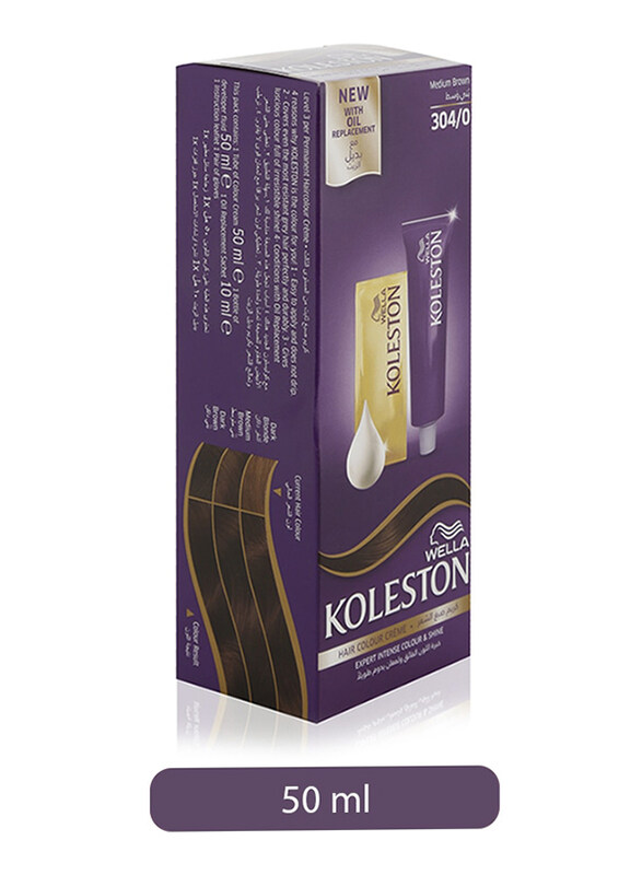 Wella Koleston Hair Color Cream Kit, 304/0 Medium Brown, 100ml