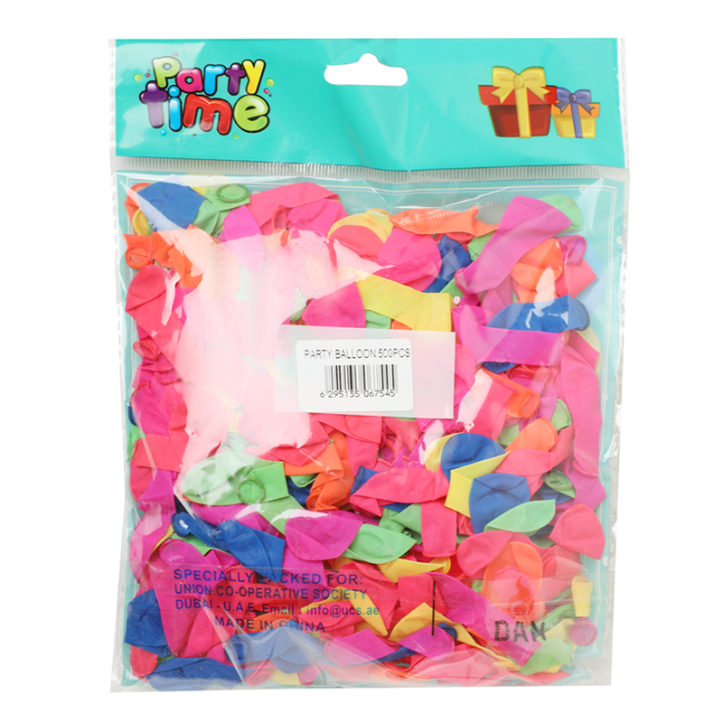 Party Time Balloons, 500 Pieces, Multicolour