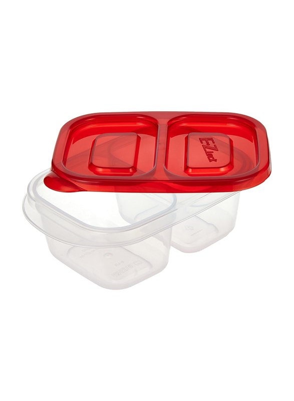 Lock & Lock E-Zlock Rectangular Container Set, 260ml, 2 Pieces, HLE7204, Red