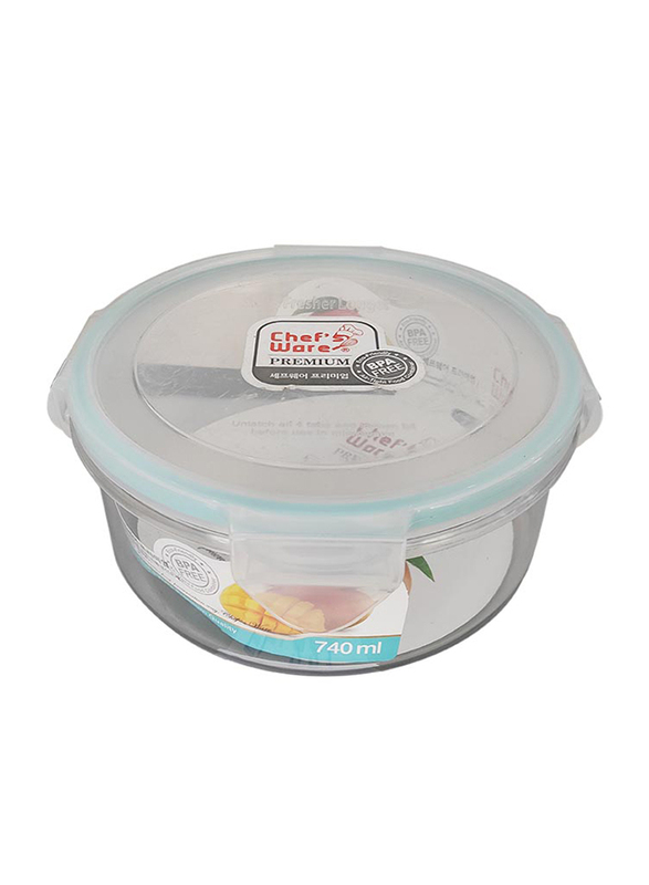 Chef's Ware Premium Tritan Round Container, 740ml, Clear