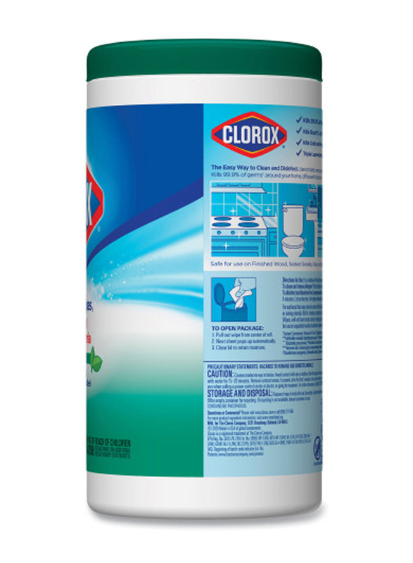 Clorox Disinfecting Fresh Scent Wet Wipes, 1-Ply, 7 x 8, 6 Canisters x 75 Pieces