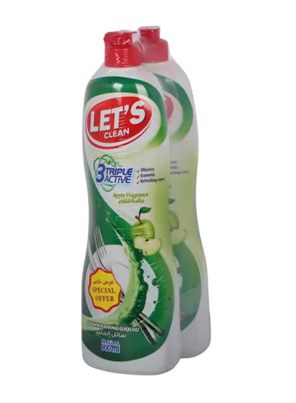 

Let's Clean Dish Washing Liquid Apple, 2 x 500ml