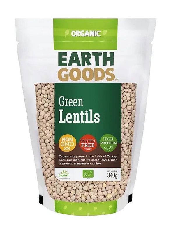 Earth Goods Organic Green Lentils, 340g