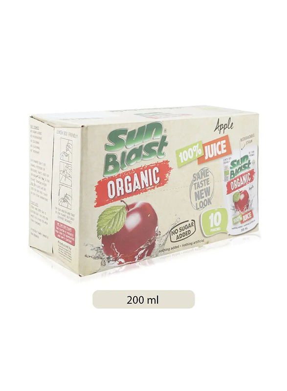 Sun Blast Organic Apple Juice - 10 x 200ml
