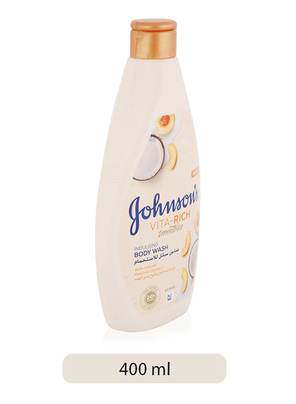 Johnson's Vita-Rich Indulging Smoothies Body Wash with Yogurt/Peach/Coconut, 400ml