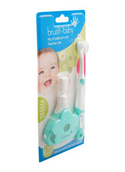 Brush-Baby My First Brush and Teether Set, White/Green