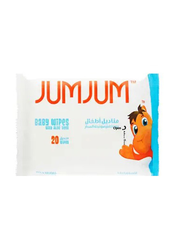 

Jumjum Aloe Vera Baby Wipes, 20 Wipes