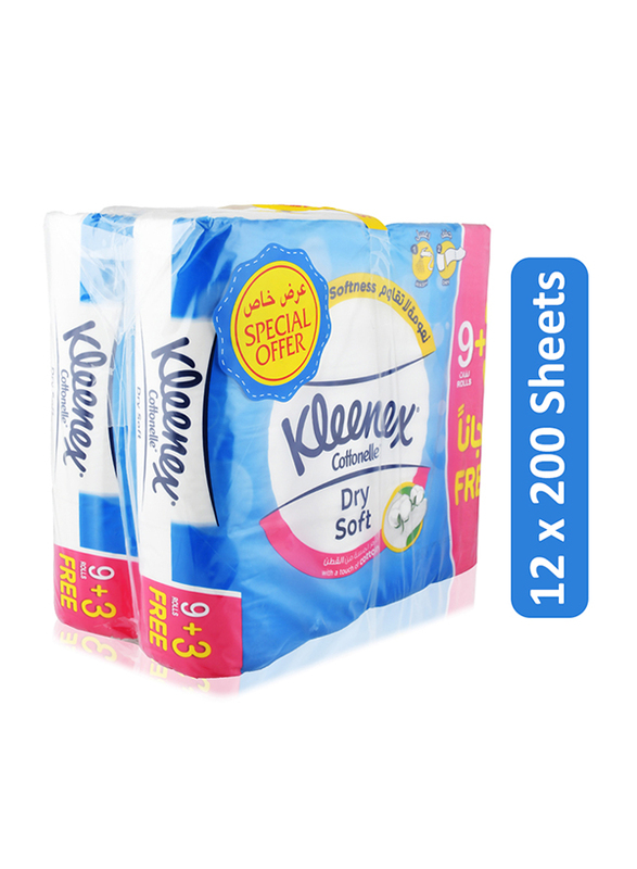 

Kleenex Cottonelle Dry Soft Bathroom Tissue, 12 x 200 Sheets