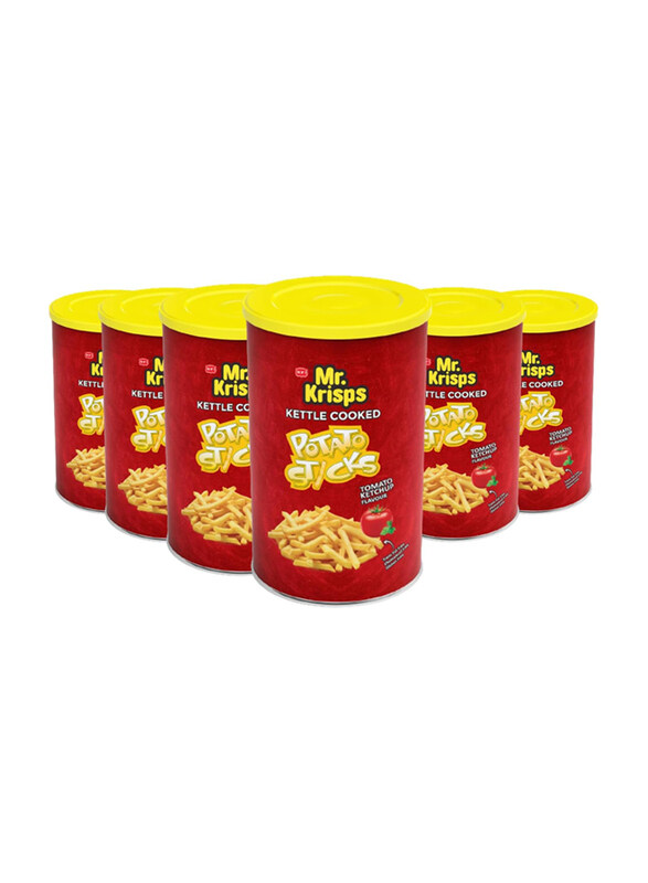 

Mr. Krisps Tomato Flavour Cooked Potato Sticks Can, 6 x 45g