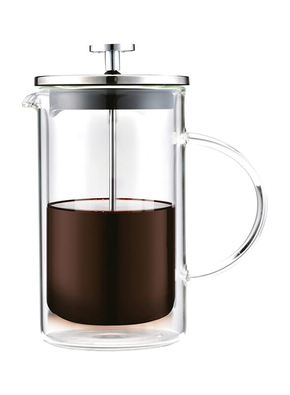 

Blackstone 600ml Double Wall Glass French Press Coffee Maker with Filtration System, Clear