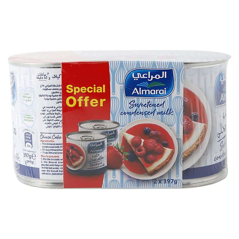 Al Marai Condensed Milk Tin, 2 x 397g