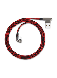 Zoook 1.2-Meter Type C USB Cable, 3A USB Male to USB Type-C for Smartphones/Tablets, Black/Red